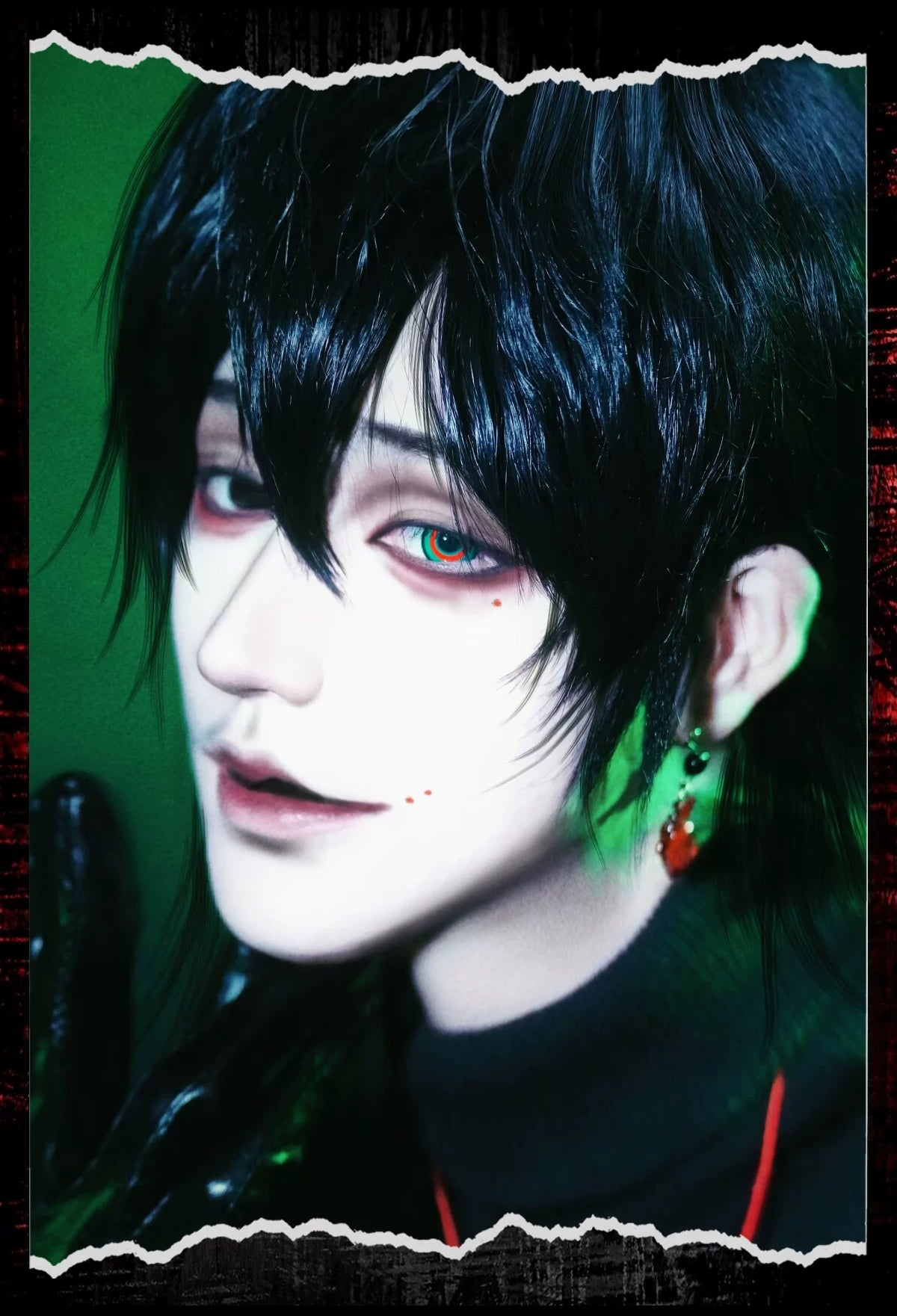 LENSPOP Head Seven Tales 1-Day Cosplay Contact Lenses | Black Green