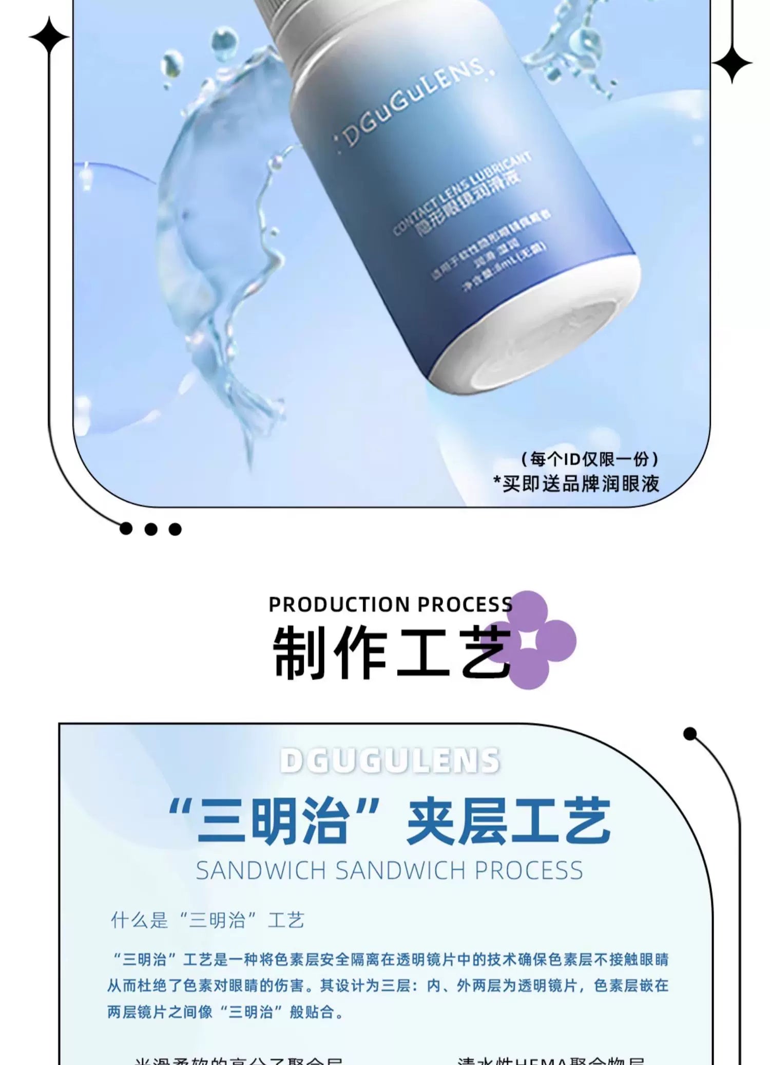 DGUGULENS Suan Q Series 1-Day Colorful Anime Cosplay Contact Lenses – Green, Pink, Blue & Purple