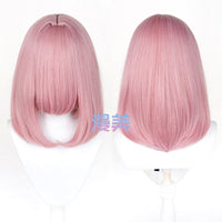 Manmei 40cm Thickened Middle Part Shoulder Length Universal Cosplay Wig with Scalp Top