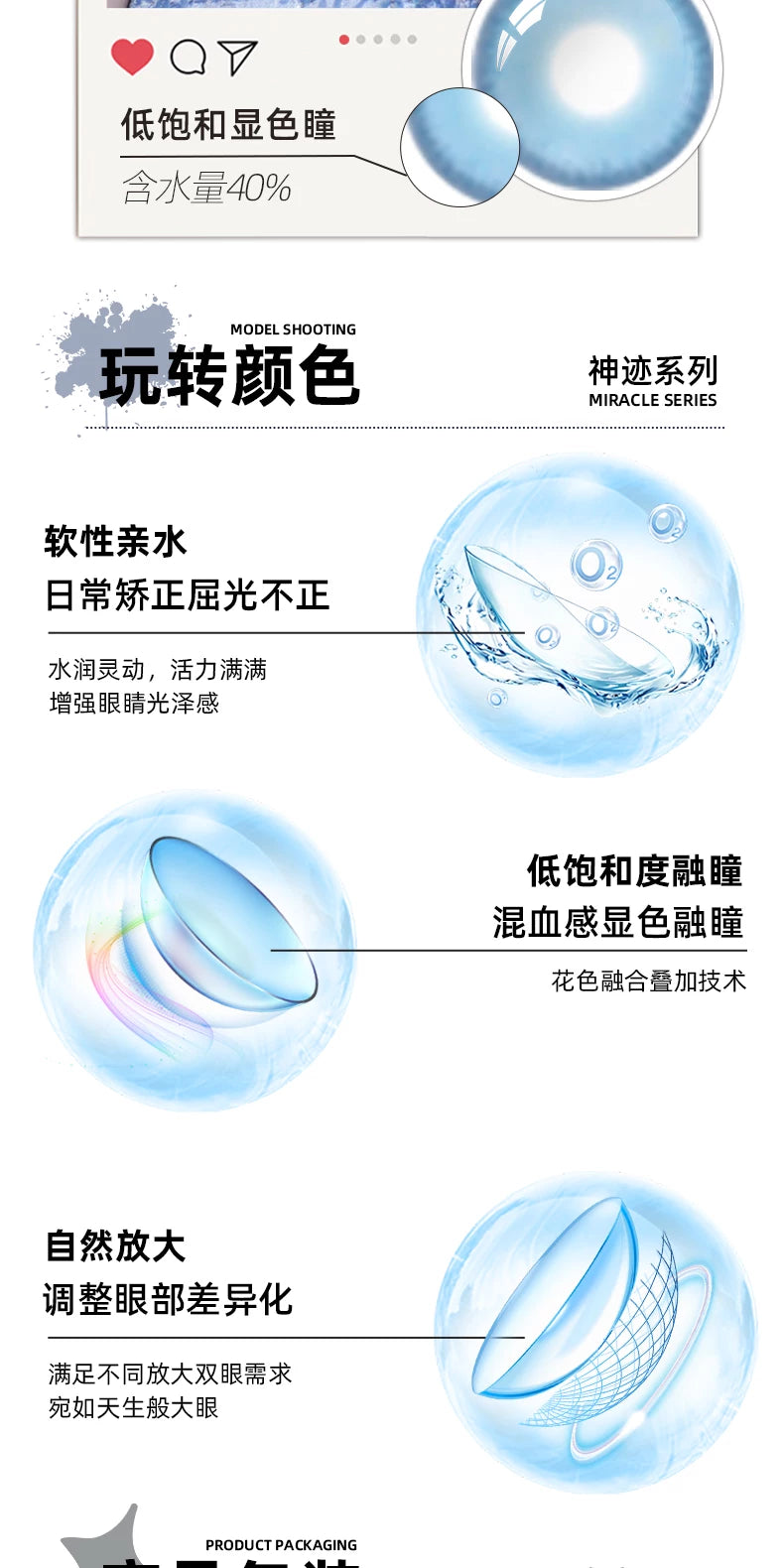DGUGULENS Miracle Series 6-Month Gray Red Cosplay Contact Lenses