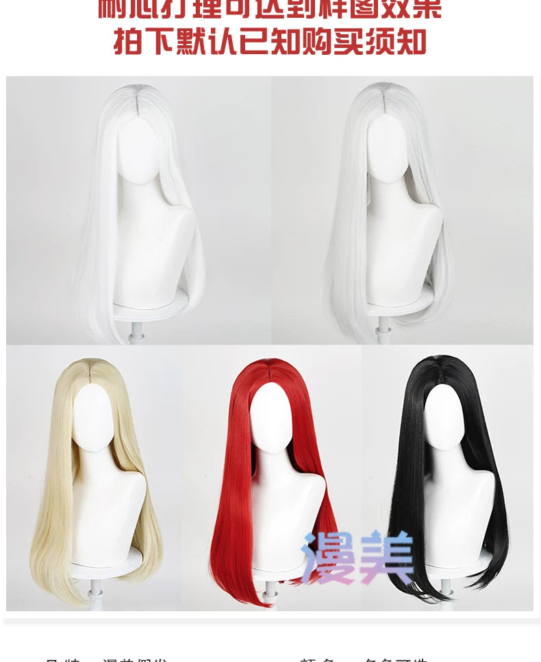 Manmei 60cm Middle Part Long Straight Cosplay Wig with Inward Curved Ends & Scalp Top Multiple Colors