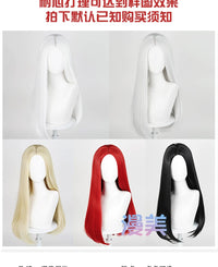 Manmei 60cm Middle Part Long Straight Cosplay Wig with Inward Curved Ends & Scalp Top Multiple Colors
