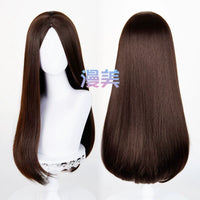 Manmei 60cm Middle Part Long Straight Cosplay Wig with Inward Curved Ends & Scalp Top Multiple Colors