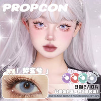 Propcon 1-Day Borderless Anime Cosplay Contact Lenses – Gray, Cyan, Purple & Red