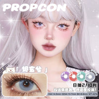 Propcon 1-Day Borderless Anime Cosplay Contact Lenses – Gray, Cyan, Purple & Red