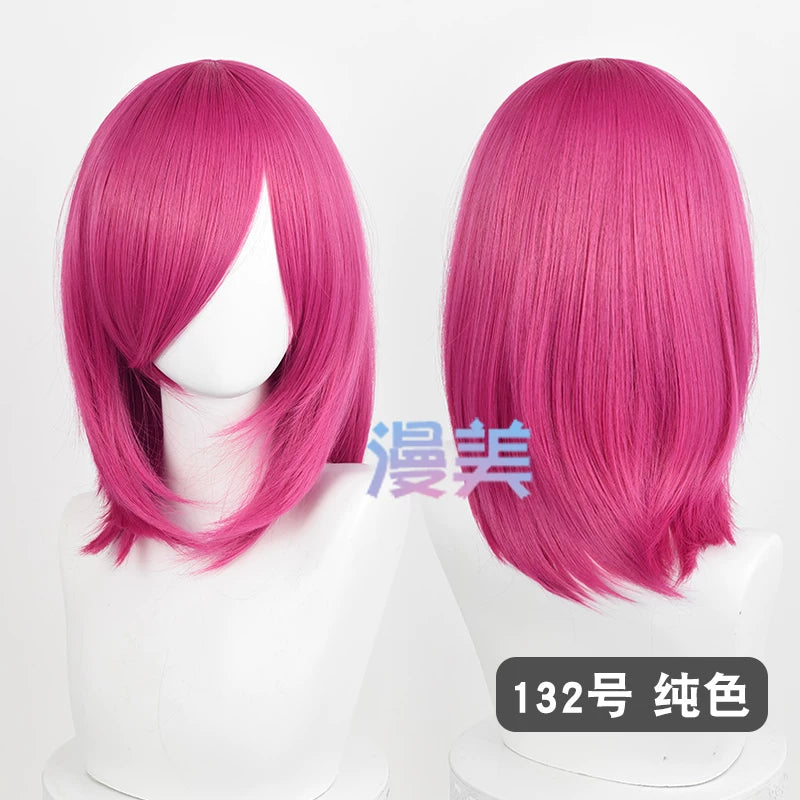Manmei 40cm Medium Length Universal Cosplay Wig with Inward Curved Ends