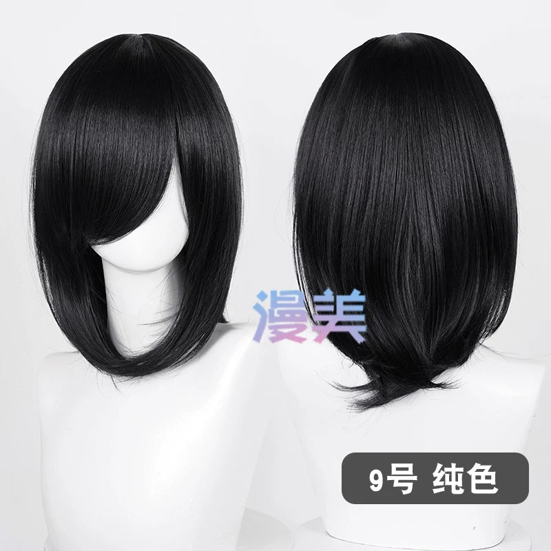 Manmei 40cm Medium Length Universal Cosplay Wig with Inward Curved Ends