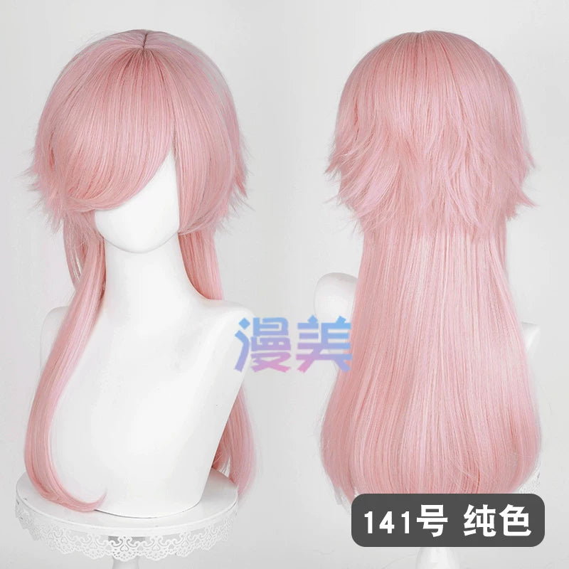 Manmei Medium Long Outward Flipped Wolf Tail Cosplay Wig with Scalp Top