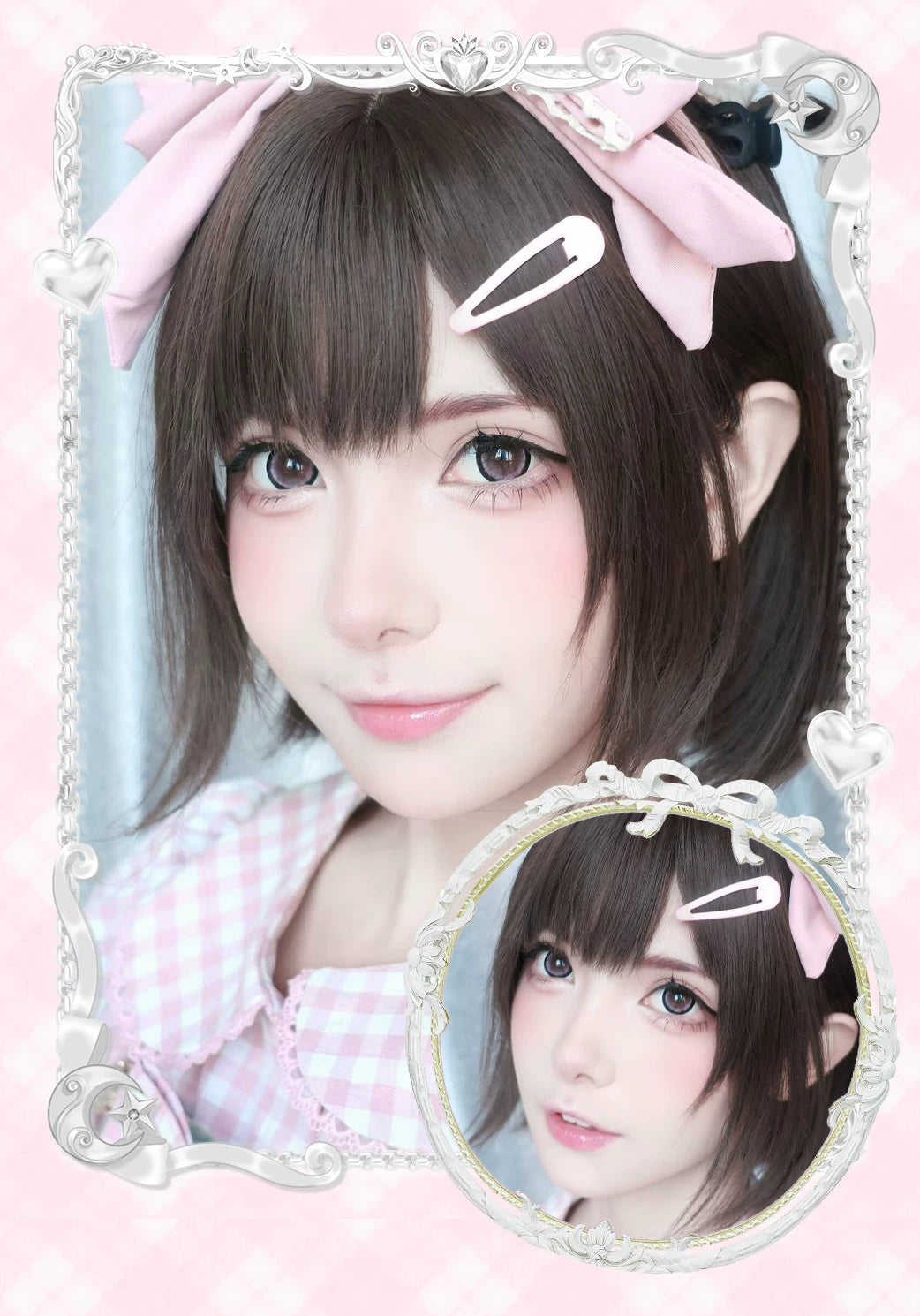 LENSPOP × Liya Moonlight Tea Cup 1-Day 14.5mm Cosplay Contact Lenses – Brown & Pink