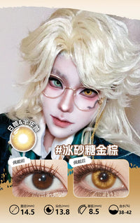 LENSPOP Golden Brown Collection 1-Day Anime Cosplay Contact Lenses