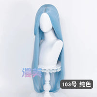 Manmei 100cm Middle Part Long Straight Universal Cosplay Wig with Silicone Scalp Top