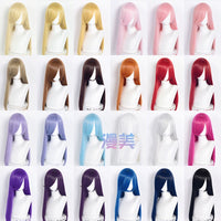 Manmei 60cm Long Straight Universal Cosplay Wig with Long Bangs