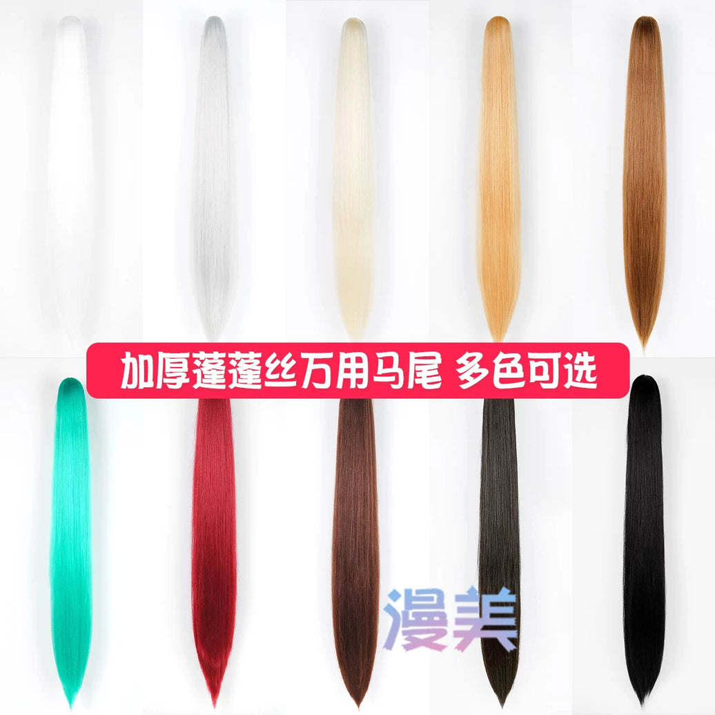 Manmei 80cm Thickened Claw Clip Ponytail Cosplay Wig Extension