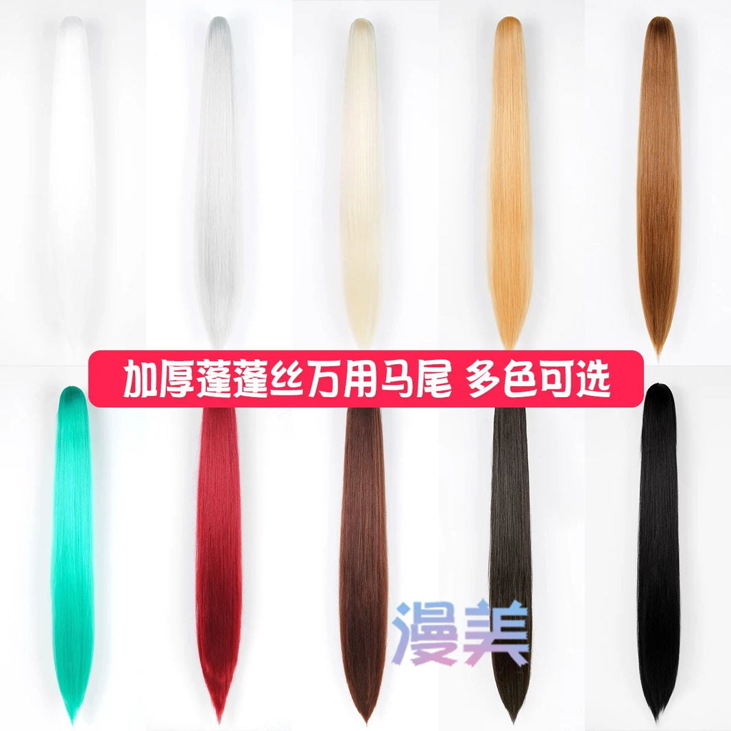 Manmei 80cm Thickened Claw Clip Ponytail Cosplay Wig Extension