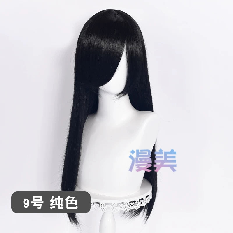 Manmei 60cm Long Straight Universal Cosplay Wig with Long Bangs