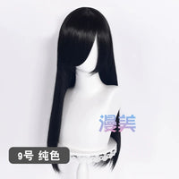 Manmei 60cm Long Straight Universal Cosplay Wig with Long Bangs
