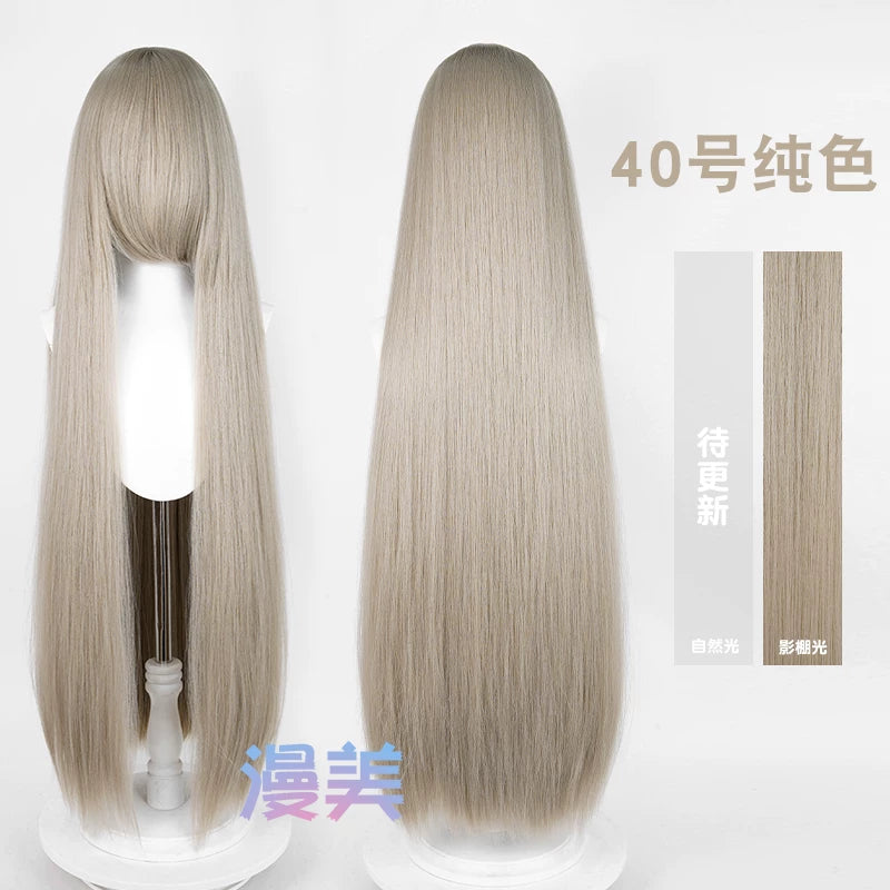 Manmei 600g Upgraded Thickened 100cm Long Straight Universal Cosplay Wig – 168 Colors