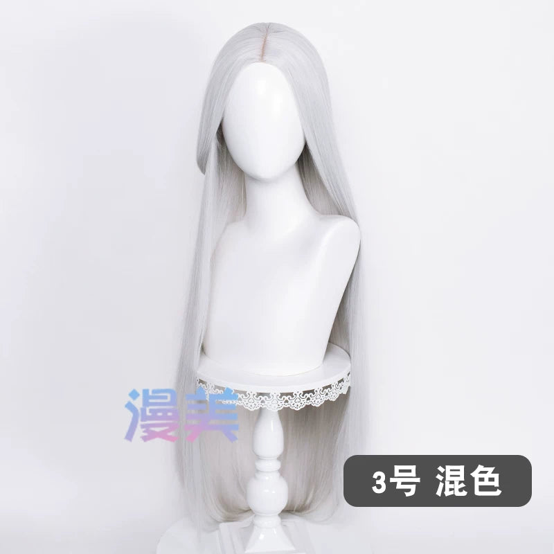 Manmei 100cm Middle Part Long Straight Universal Cosplay Wig with Silicone Scalp Top