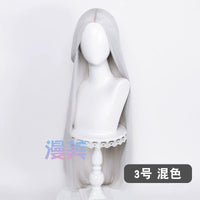 Manmei 100cm Middle Part Long Straight Universal Cosplay Wig with Silicone Scalp Top