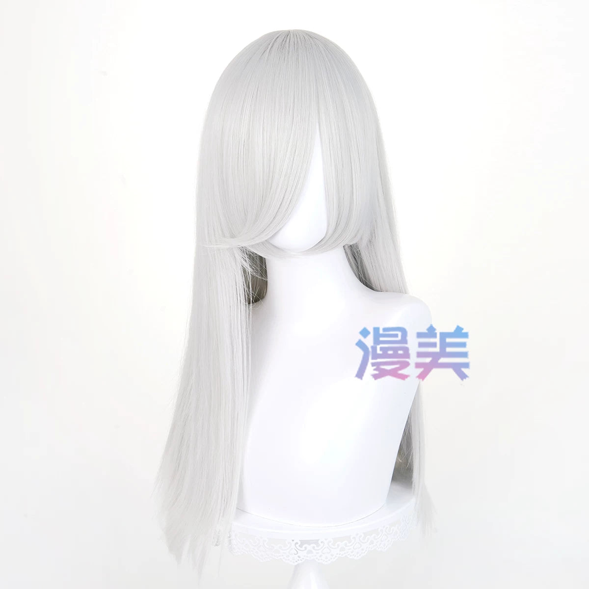 Manmei 60cm Long Straight Universal Cosplay Wig with Long Bangs