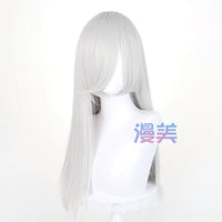 Manmei 60cm Long Straight Universal Cosplay Wig with Long Bangs