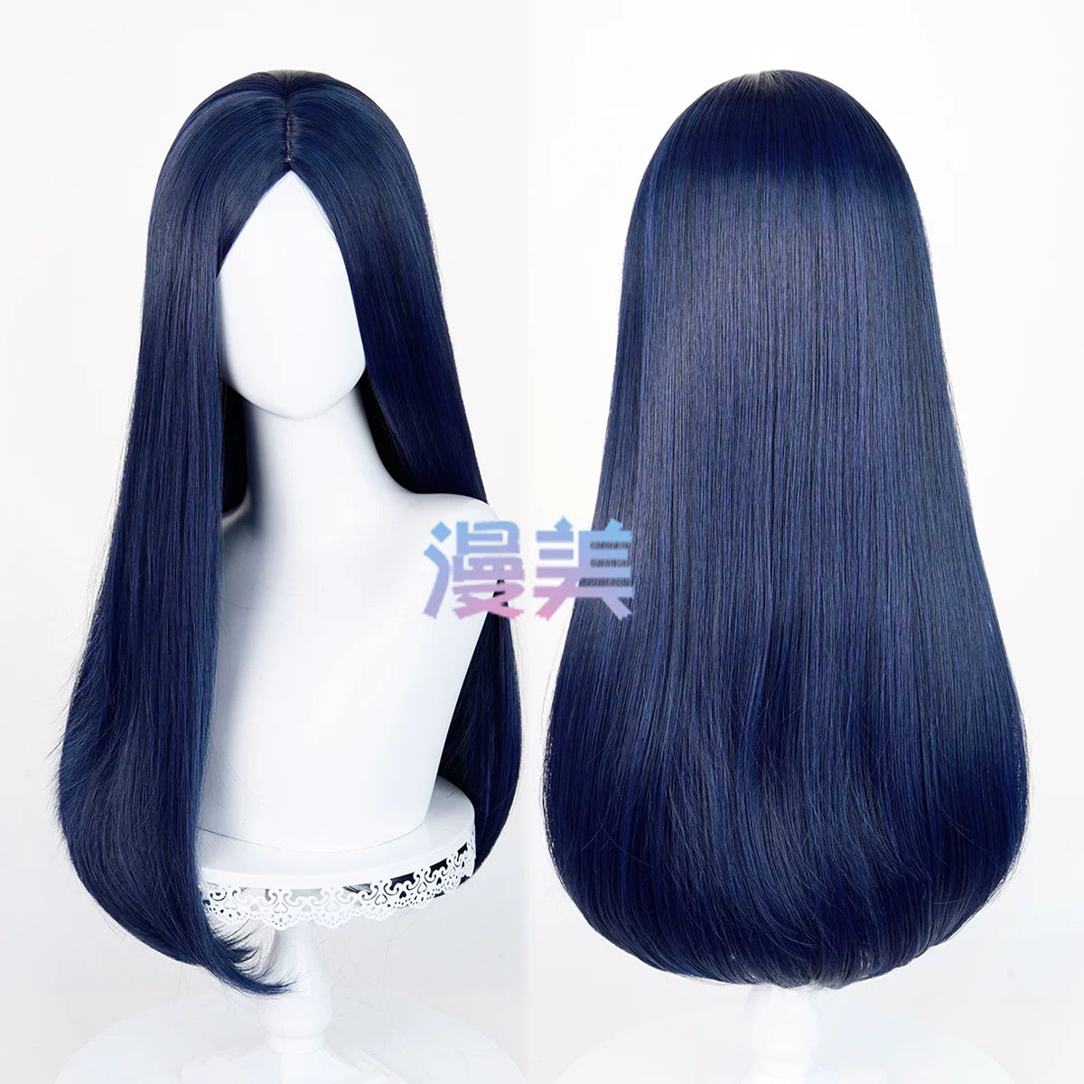 Manmei 60cm Middle Part Long Straight Cosplay Wig with Inward Curved Ends & Scalp Top Multiple Colors