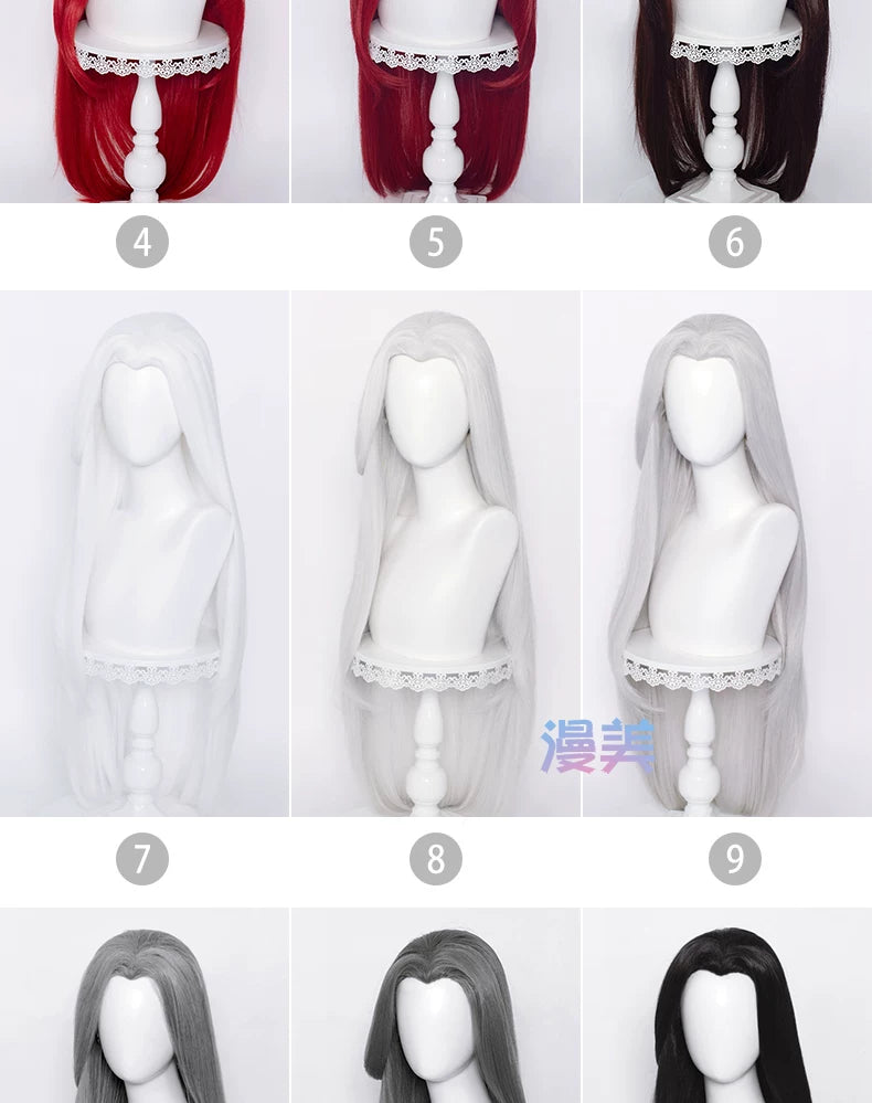 Manmei Unisex Traditional Style Middle Part Cosplay Wig with Widow's Peak – Multiple Colors