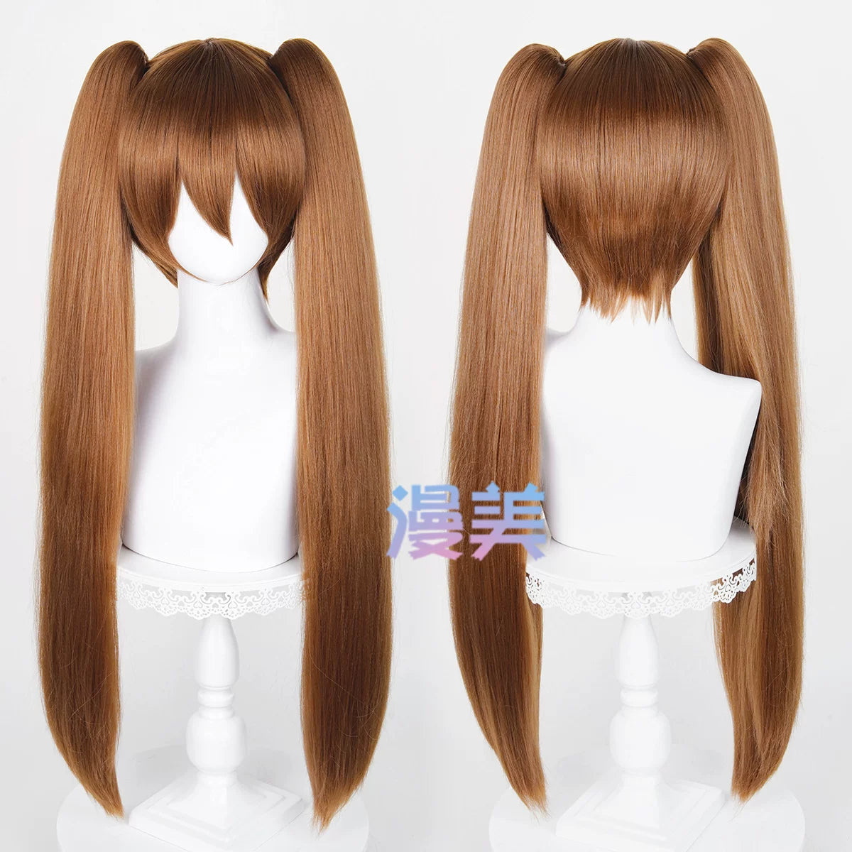 Manmei 80cm Thick Crimped Clip On Twin Ponytail Cosplay Hairpieces