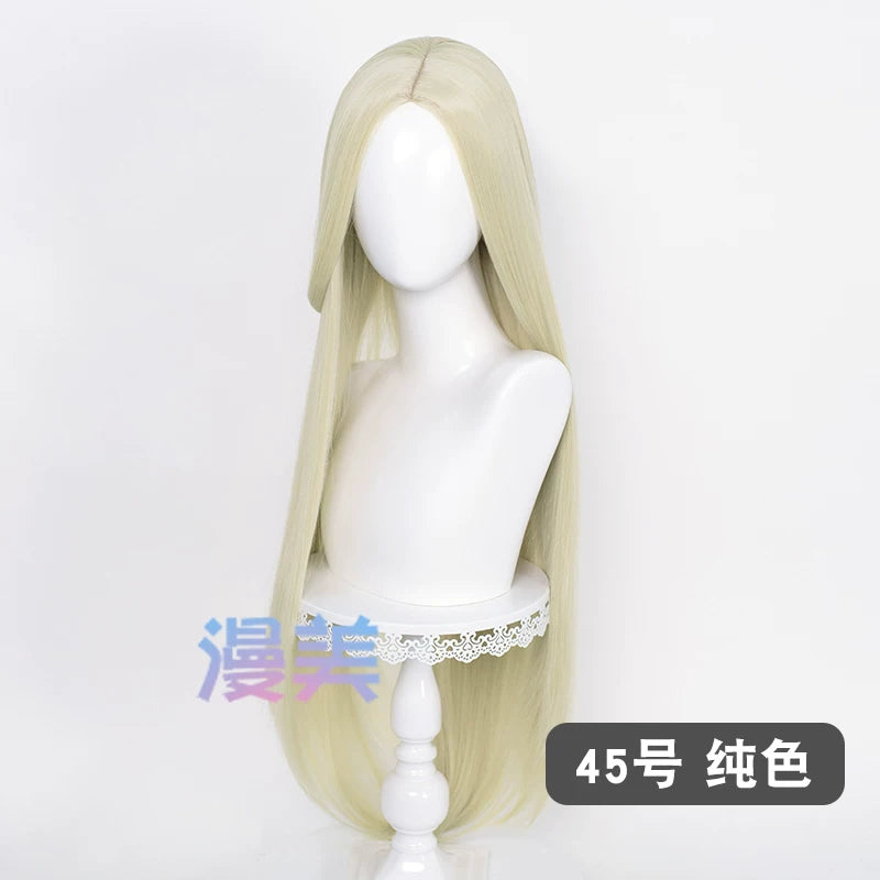 Manmei 100cm Middle Part Long Straight Universal Cosplay Wig with Silicone Scalp Top