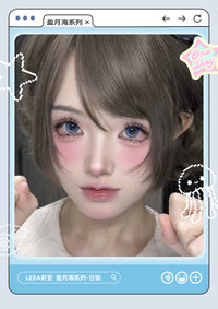 LENSPOP × Liya Full Moon Sea 1-Day Blue Gray Fixed-Axis Contact Lenses – High Highlight