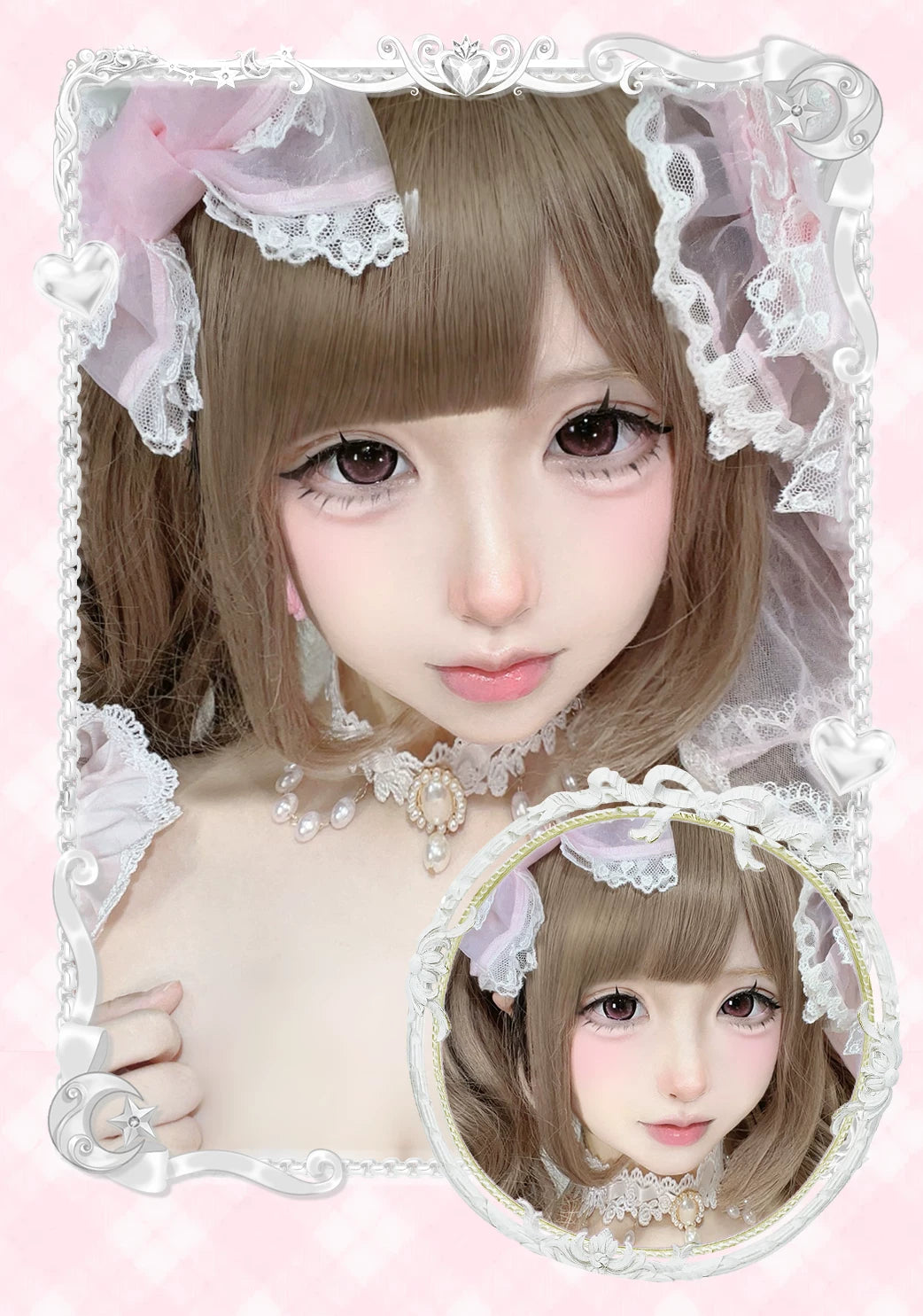 LENSPOP × Liya Moonlight Tea Cup 1-Day 14.5mm Cosplay Contact Lenses – Brown & Pink