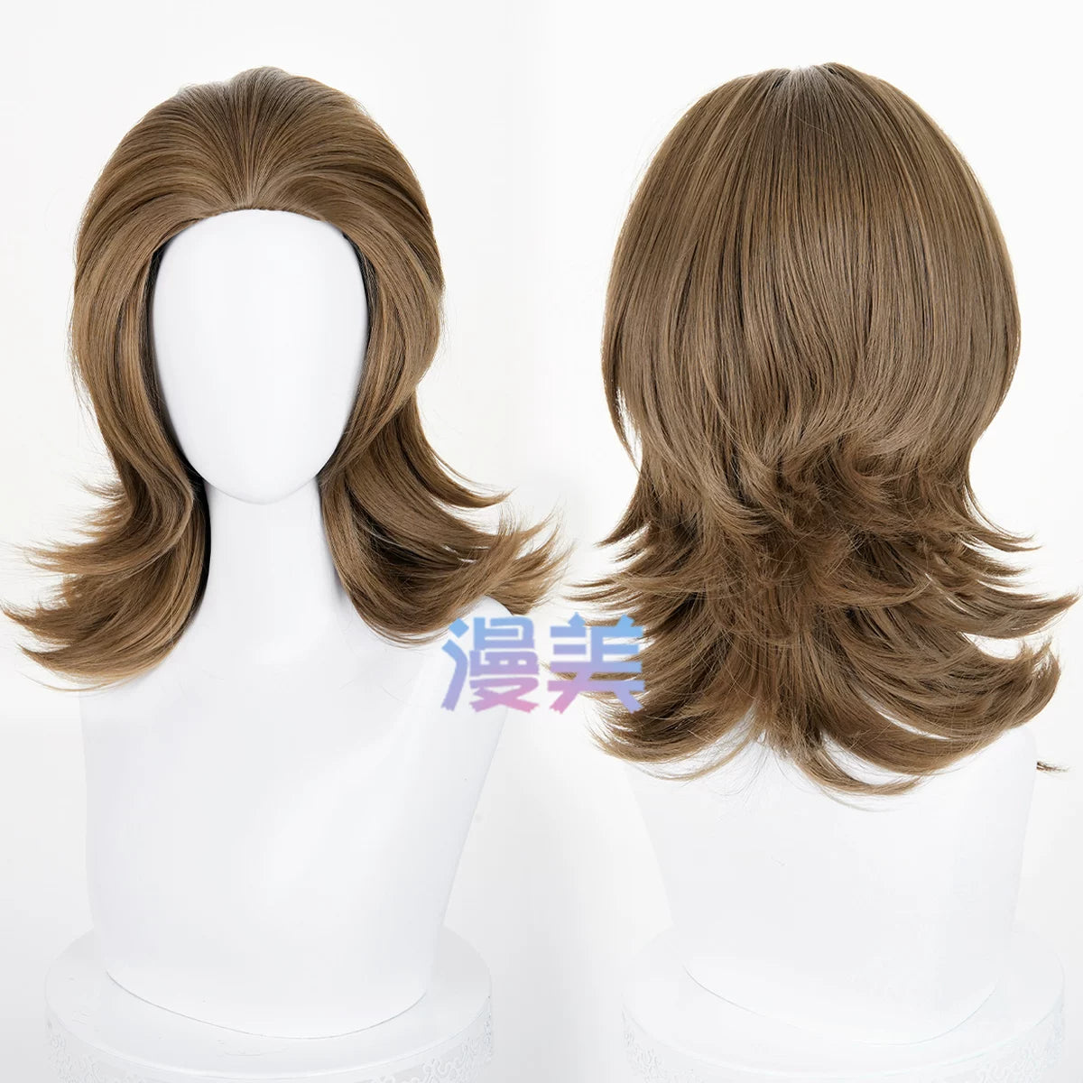 Manmei 45cm Wolf Tail Outward Flipped Universal Cosplay Wig with Flexible Parting