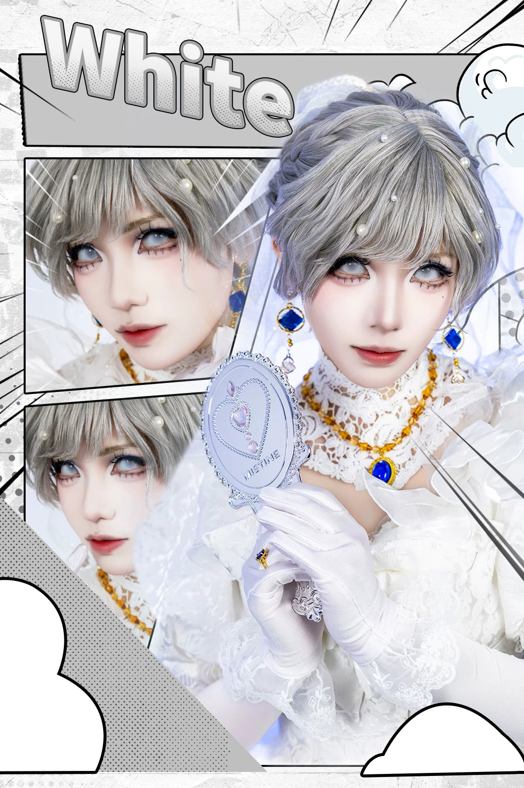 LENSPOP Full Coverage 1-Year White Blue Purple Cosplay Contact Lenses – Hinata, Shinobu & Geisha