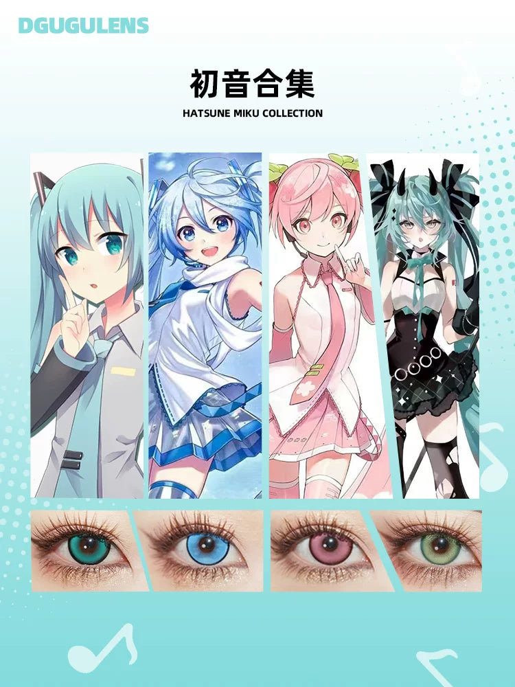 DGUGULENS Hatsune Miku 1-Day Blue Green Cosplay Contact Lenses Collection