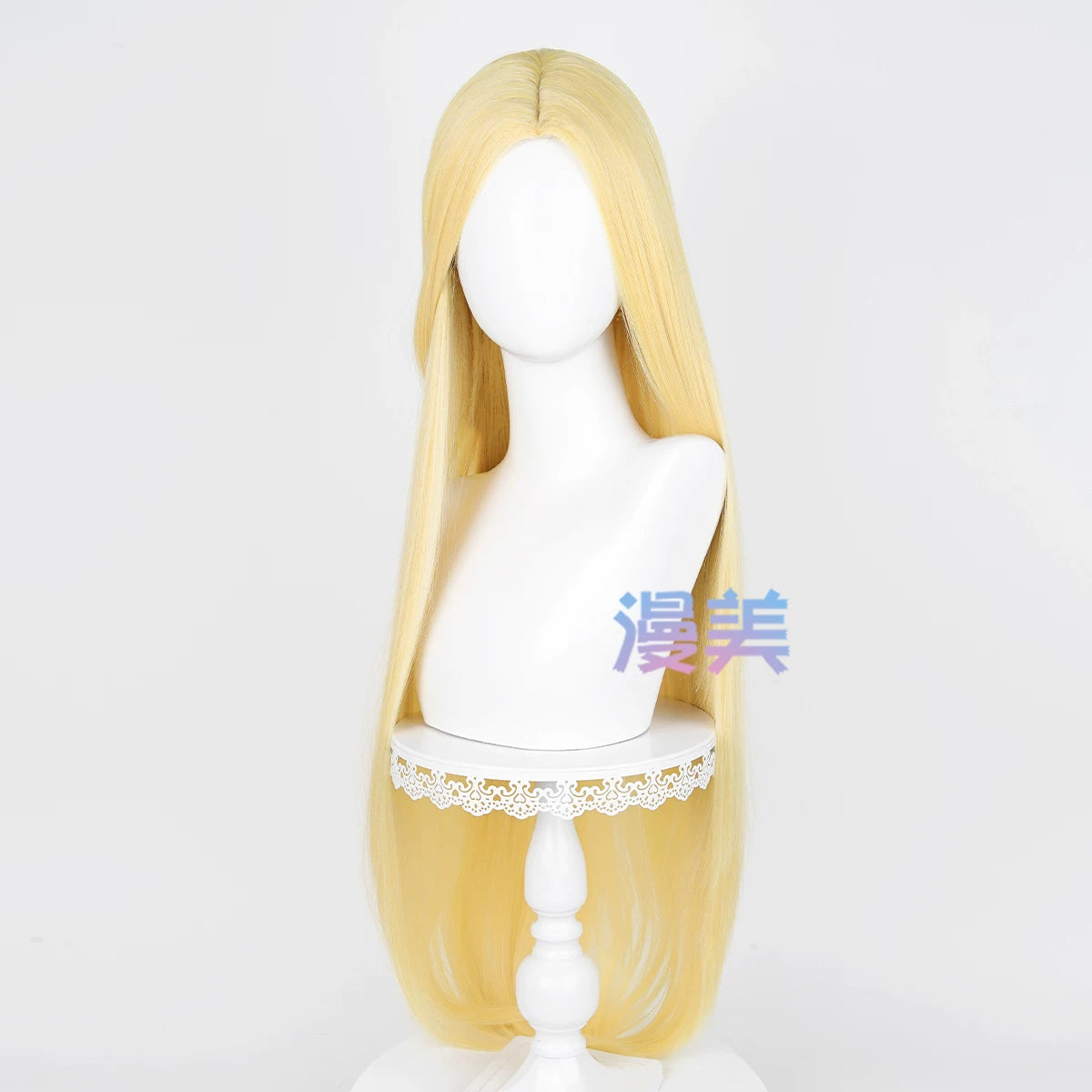 Manmei 100cm Middle Part Long Straight Universal Cosplay Wig with Silicone Scalp Top