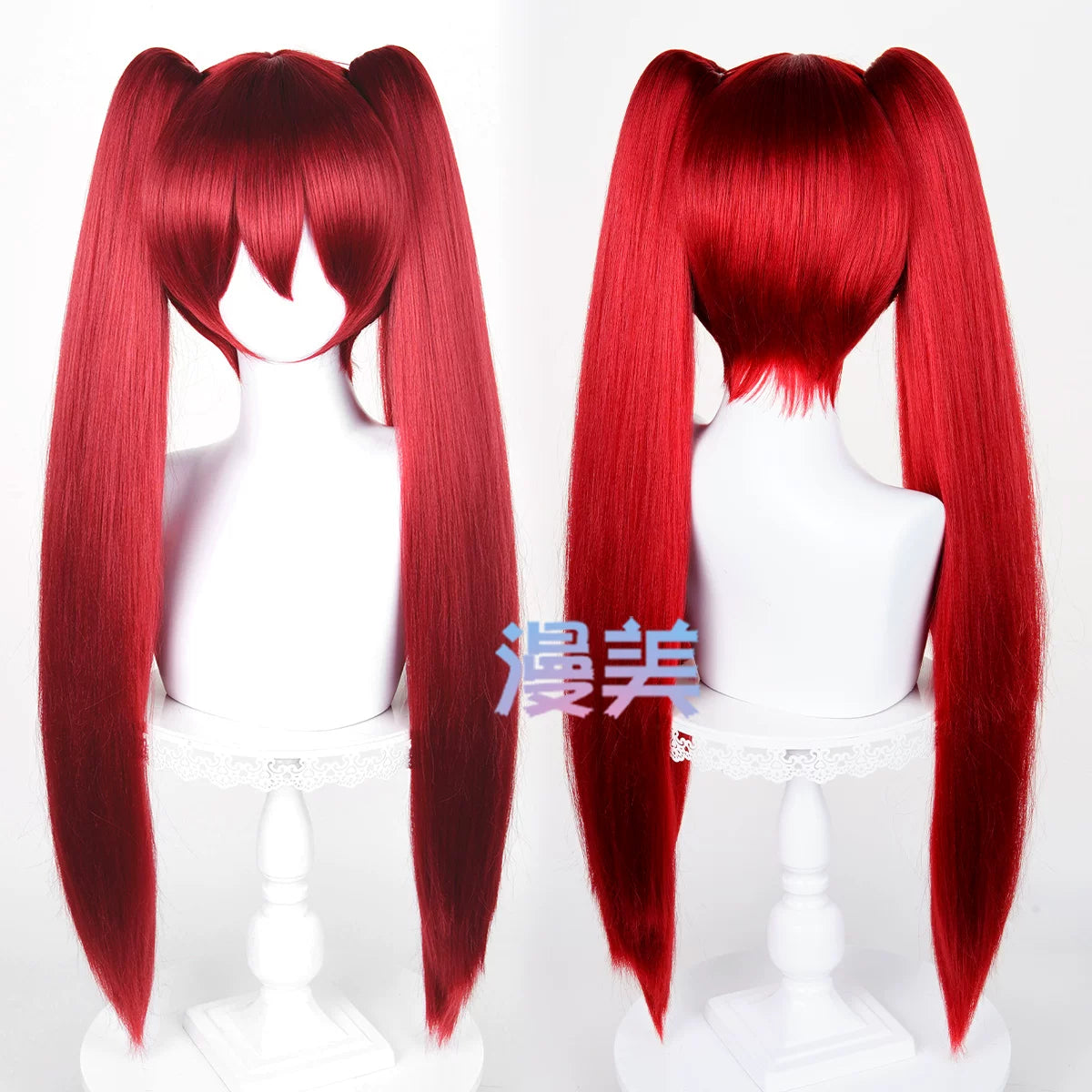 Manmei 80cm Thick Crimped Clip On Twin Ponytail Cosplay Hairpieces