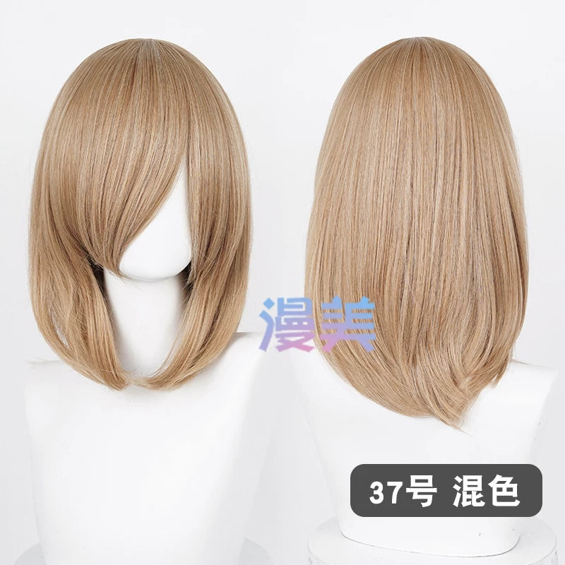 Manmei 40cm Medium Length Universal Cosplay Wig with Inward Curved Ends