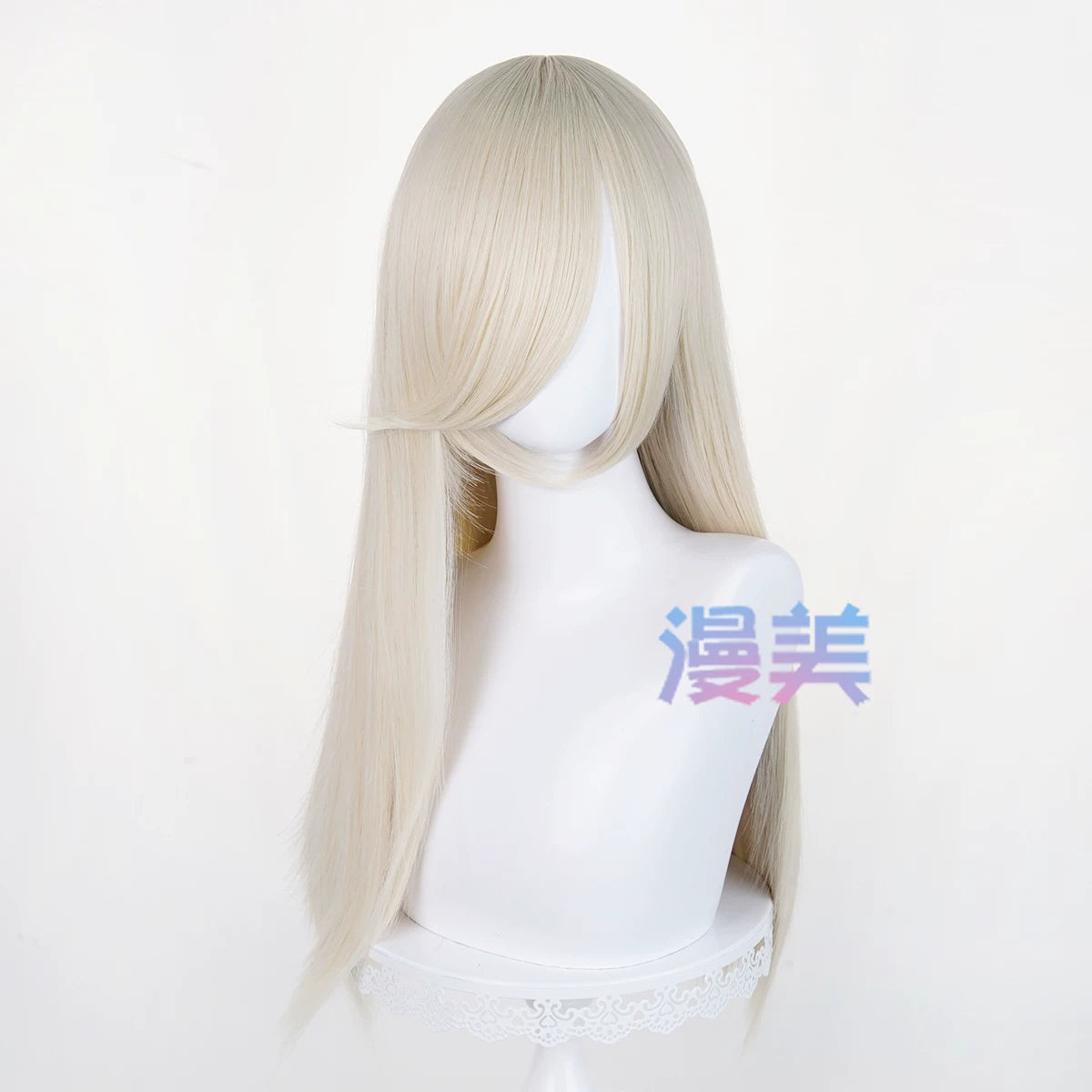 Manmei 60cm Long Straight Universal Cosplay Wig with Long Bangs