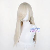 Manmei 60cm Long Straight Universal Cosplay Wig with Long Bangs