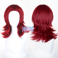 Manmei 45cm Wolf Tail Outward Flipped Universal Cosplay Wig with Flexible Parting
