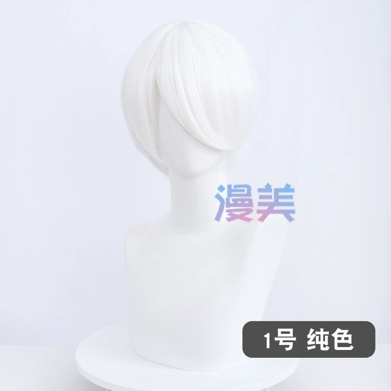 Manmei 30cm Face Framing Short Universal Cosplay Wig with Scalp Top