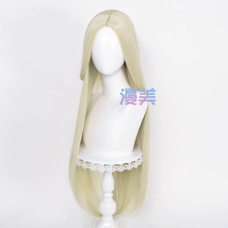 Manmei 100cm Middle Part Long Straight Universal Cosplay Wig with Silicone Scalp Top