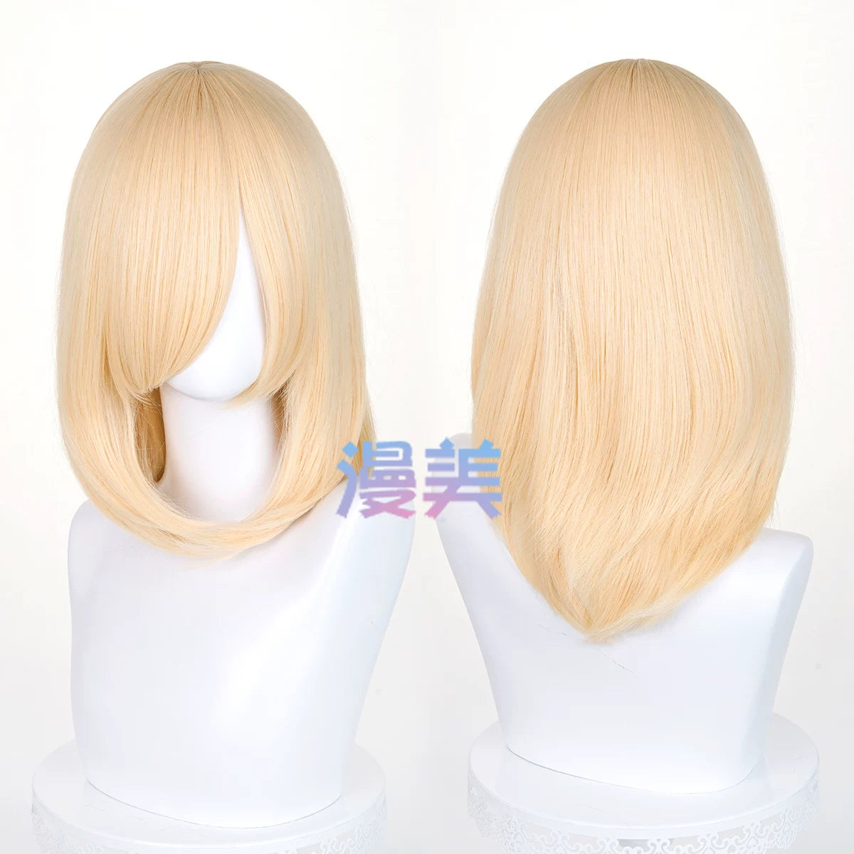 Manmei 40cm Medium Length Universal Cosplay Wig with Inward Curved Ends