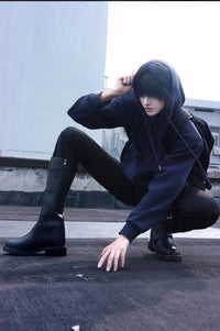 XIAODOUZI 13cm Black Height-Increasing Long Cosplay Boots