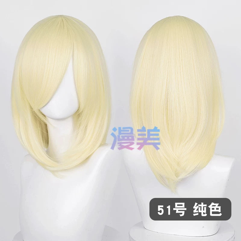 Manmei 40cm Medium Length Universal Cosplay Wig with Inward Curved Ends