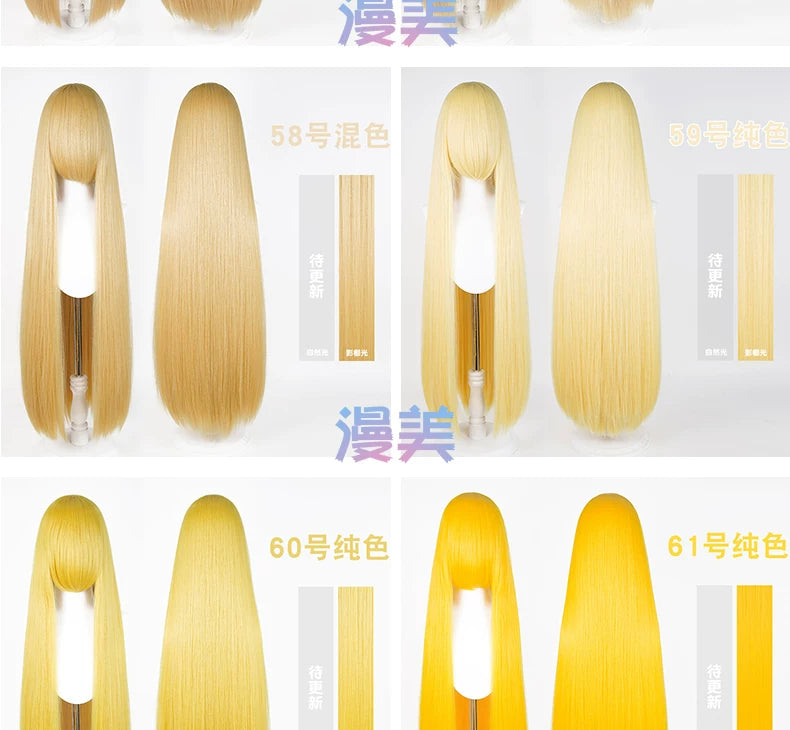 Manmei 600g Upgraded Thickened 100cm Long Straight Universal Cosplay Wig – 168 Colors