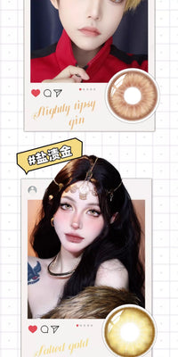 DGUGULENS Gold 1-Day Anime Cosplay Contact Lenses – Kotori, Amu & Zenitsu