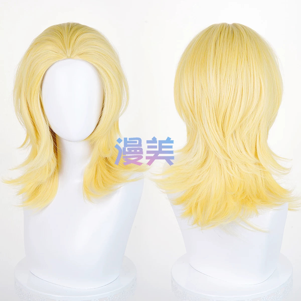 Manmei 45cm Wolf Tail Outward Flipped Universal Cosplay Wig with Flexible Parting