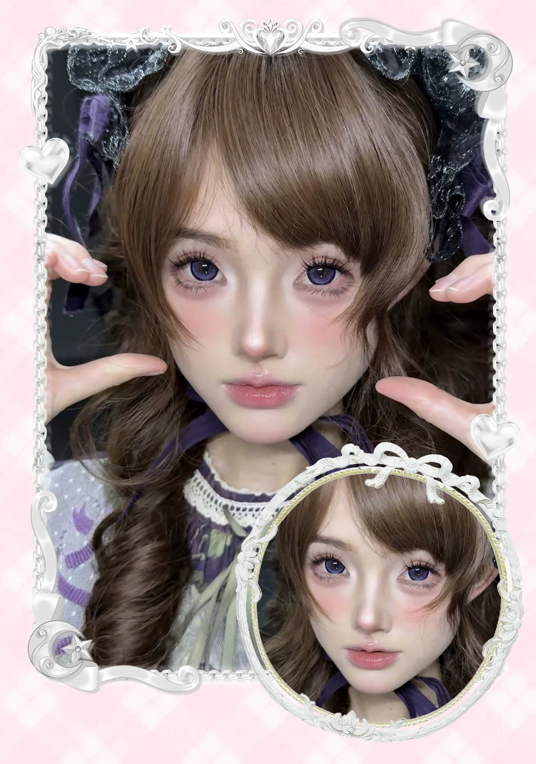 LENSPOP × Liya Moonlight Tea Cup 1-Day 14.5mm Cosplay Contact Lenses – Brown & Pink