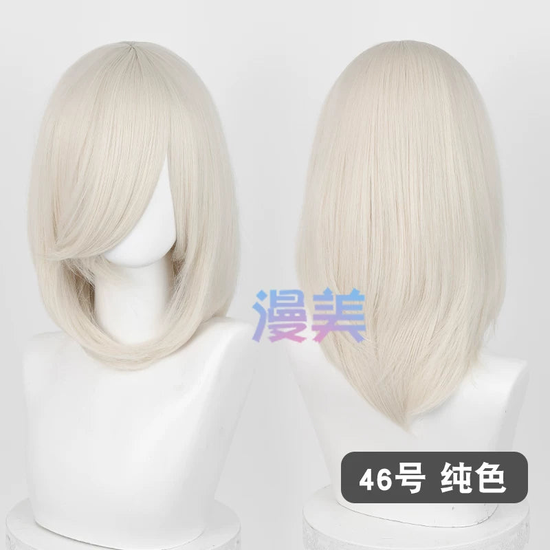 Manmei 40cm Medium Length Universal Cosplay Wig with Inward Curved Ends